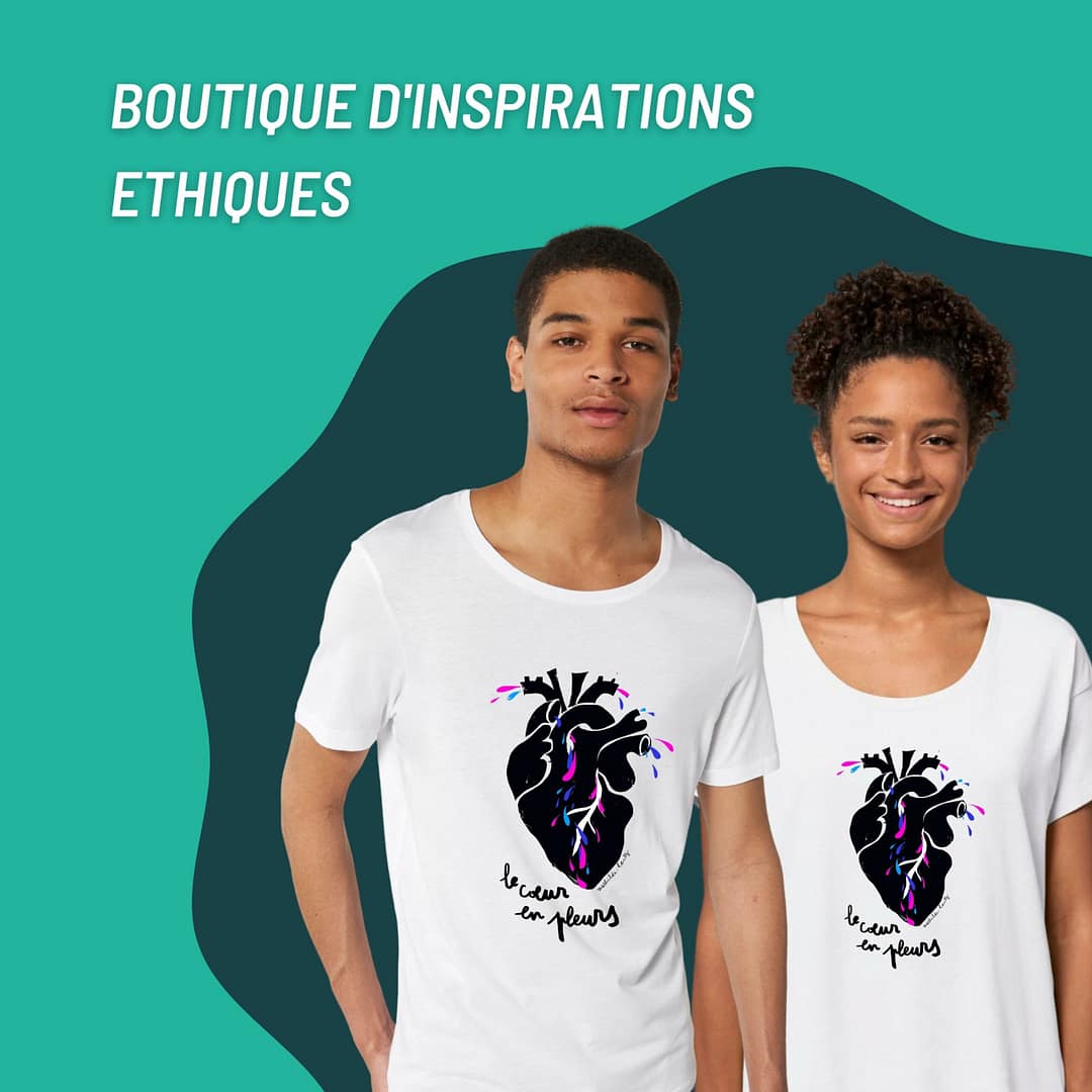 T-shirt : Le Cœur en Pleurs by Mauvaise Herbe