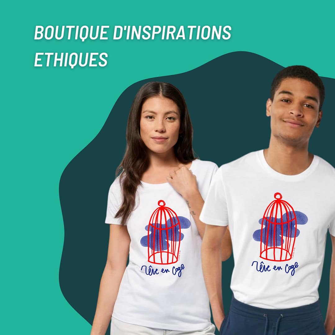 T-shirt : Rêve en Cage by Mauvaise Herbe