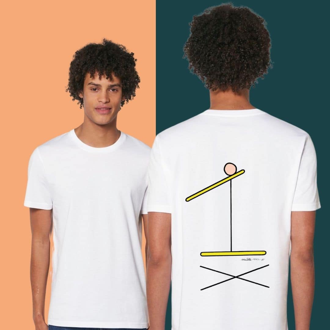 Glissement- T-shirt White - Homme - Maëlle M-F