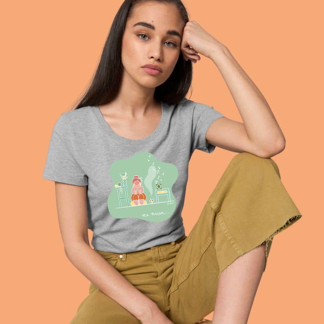 Ma maison Vert - T-shirt Heather Grey - Femme - Bel Tempo