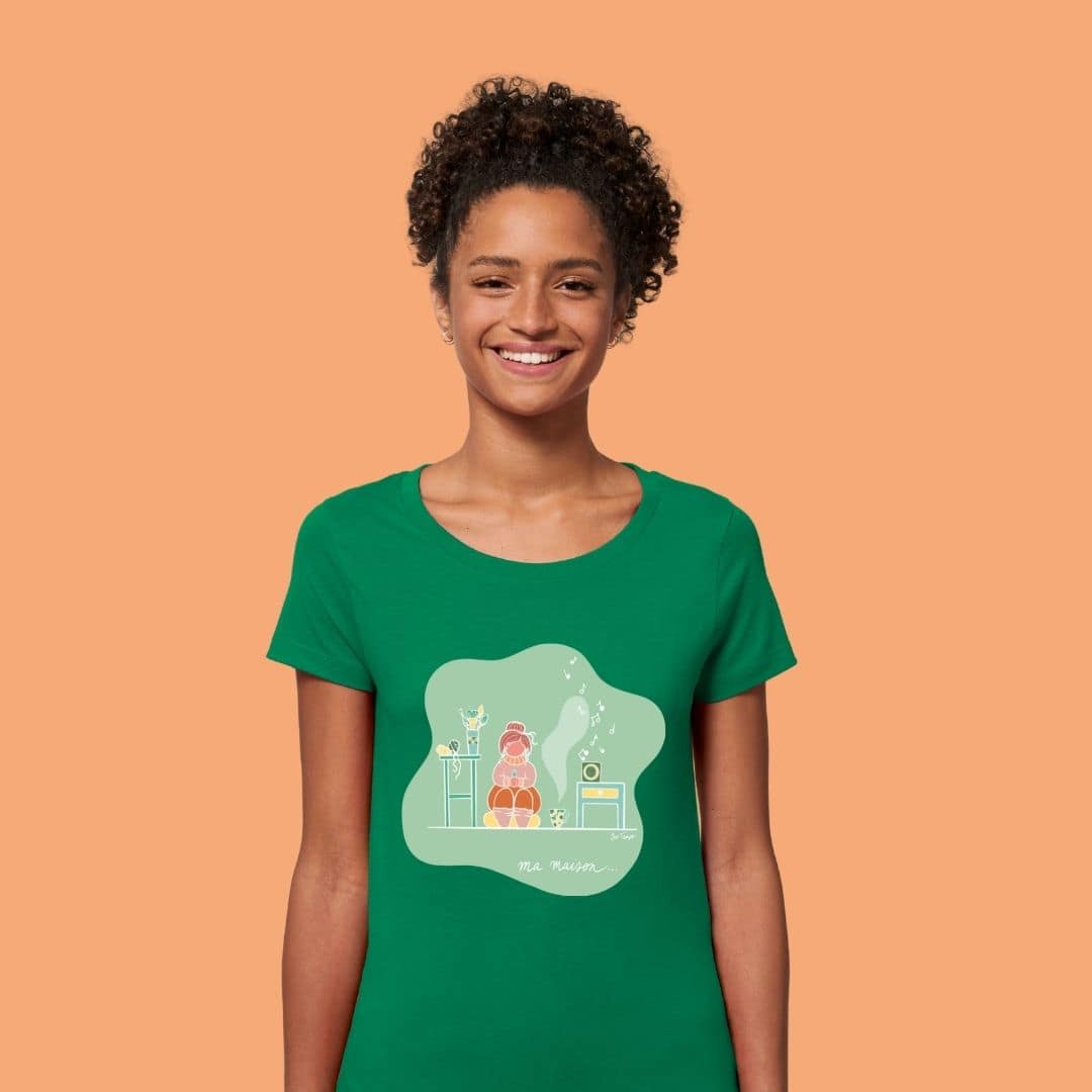 Ma maison Vert - T-shirt Varsity Green - Femme - Bel Tempo