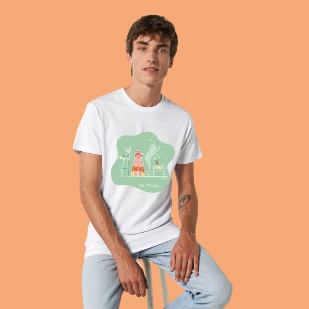 Ma maison Vert - T-shirt White - Homme - Bel Tempo