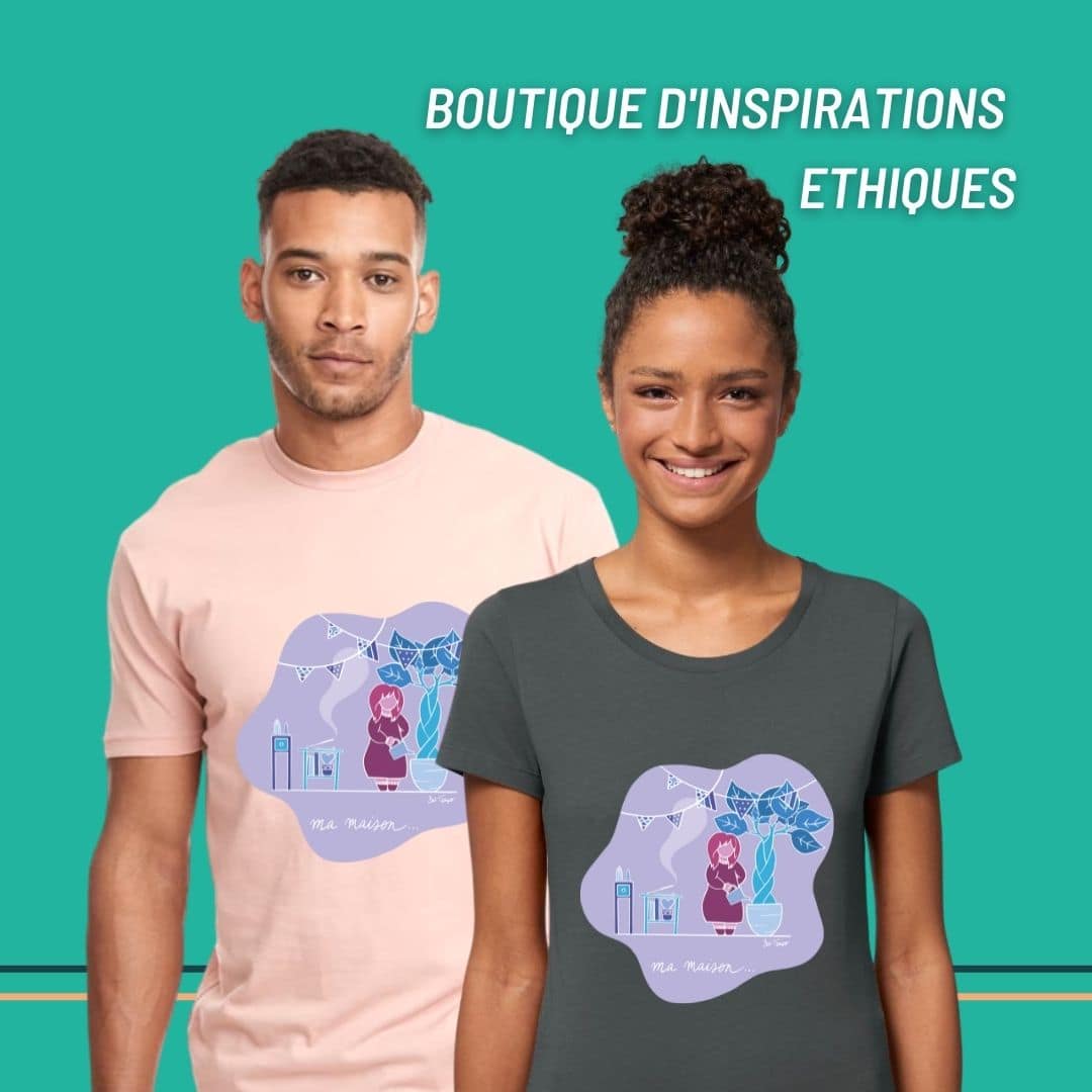 T-shirt : Ma maison - violet by Bel Tempo